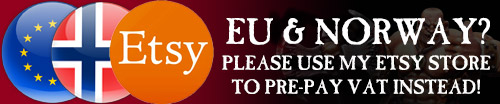 For orders under €134,00/3000NOK please use Etsy instead!  For orders under €134,00/3000NOK please use Etsy instead!