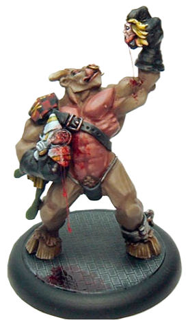 Deathball Minotaur 2 - 'Elfbane' with victim Deathball Minotaur 2 - 'Elfbane' with victim
